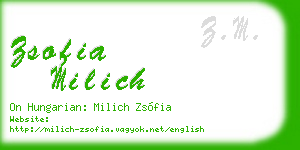 zsofia milich business card