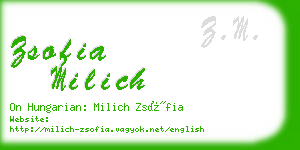 zsofia milich business card